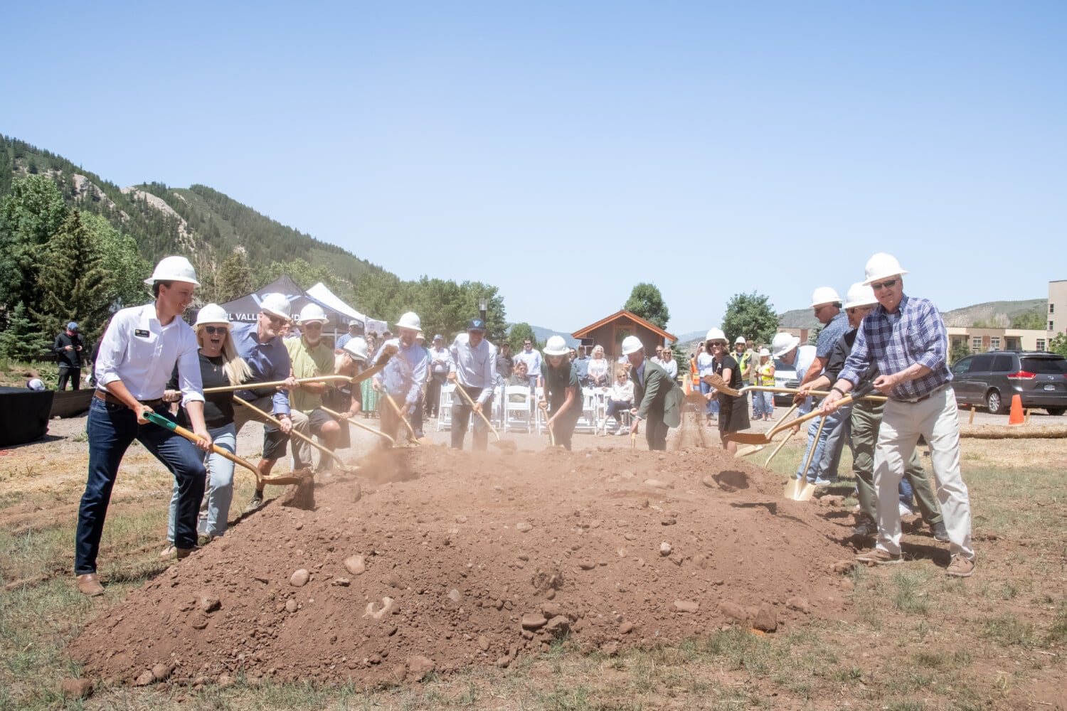 community leaders come together to break ground on the new early childcare center in Avon, CO.